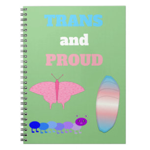 LGBTQIA Transgender Pride Raupe zum Schmettern Notizblock