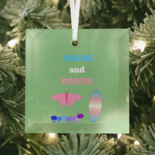 LGBTQIA Transgender Pride Raupe zum Schmettern Ornament Aus Glas