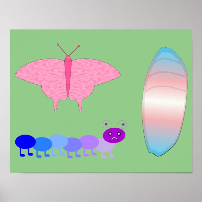 LGBTQIA Transgender Pride Raupe zum Schmettern Poster (Vorne)
