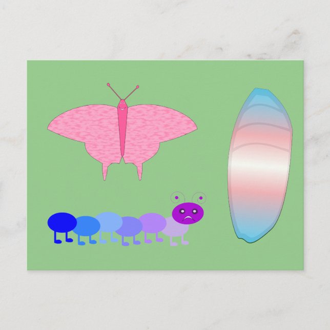 LGBTQIA Transgender Pride Raupe zum Schmettern Postkarte (Vorderseite)