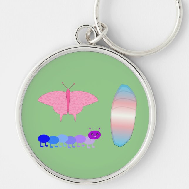 LGBTQIA Transgender Pride Raupe zum Schmettern Schlüsselanhänger (Vorne)