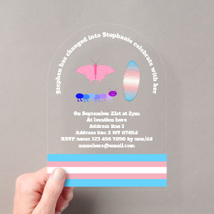LGBTQIA Transgender Stolz Raupe zu Schmetterling Acryleinladungen