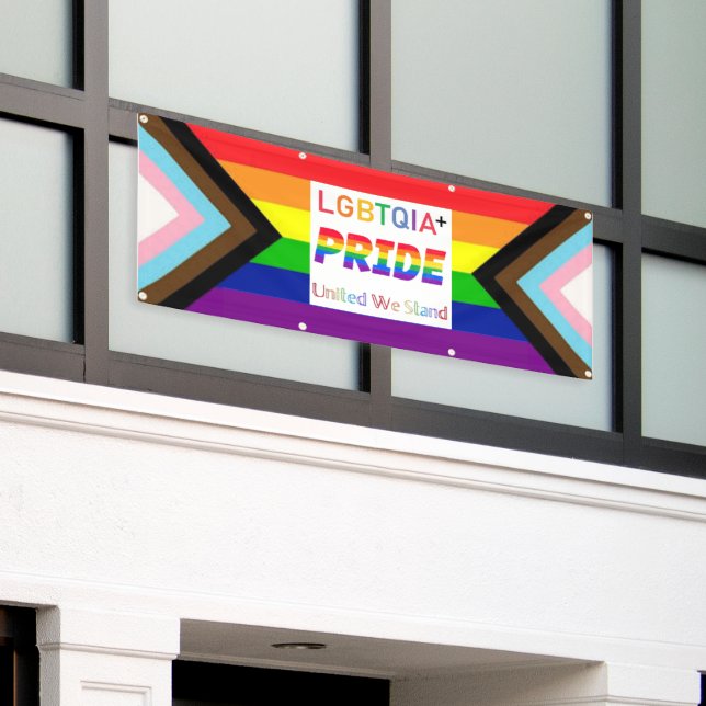 LGBTQIA+ "United We Stand" Bannière de la parade P (Bâtiment extérieur)