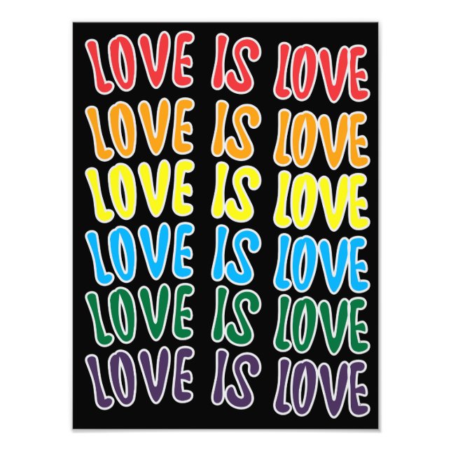 LgbtqLove ist Liebe Typografie Fotodruck (Vorne)