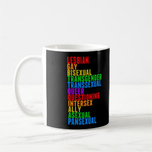 LGBTTQIAAP Pride Diversity Rainbow Acrostic Kaffeetasse
