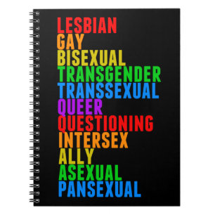 LGBTTQIAAP Pride Diversity Rainbow Acrostic Notizblock