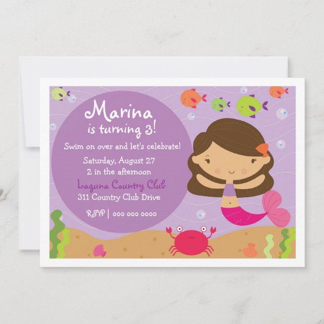 LGC | die fröhliche Meerjungfrau Einladung (Vorderseite)