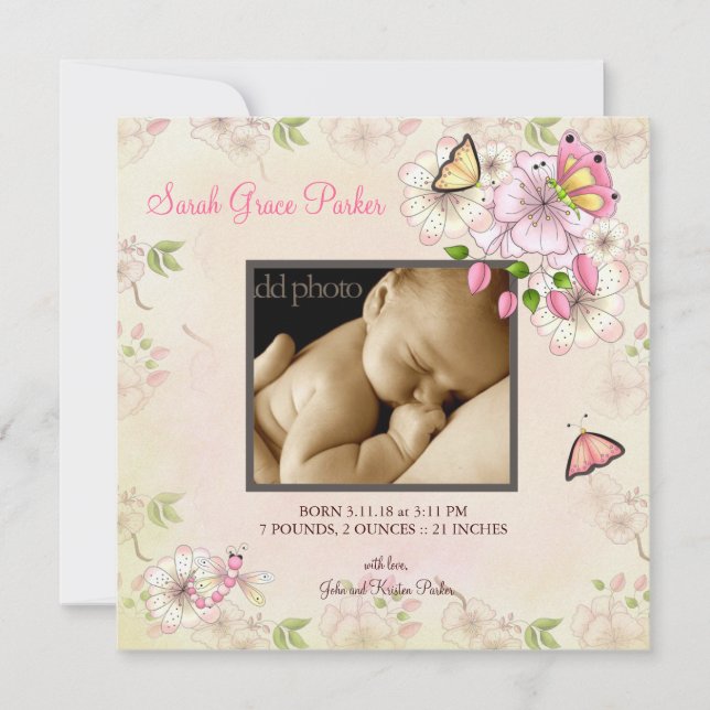 LGC | Garden Baby Faire-part (Devant)