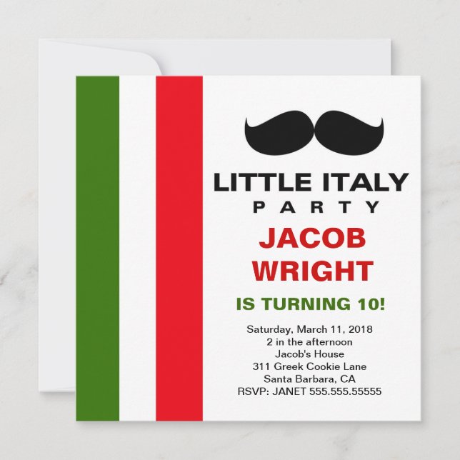 LGC wenig Italien-Party Einladung (Vorderseite)