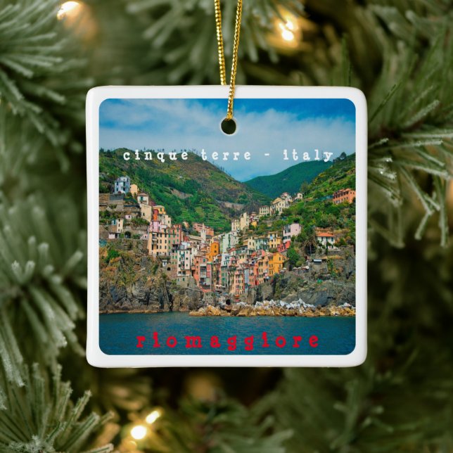LGR010 RIOMAGGIORE, Cinque Terre, Italien, Keramikornament (Baum)