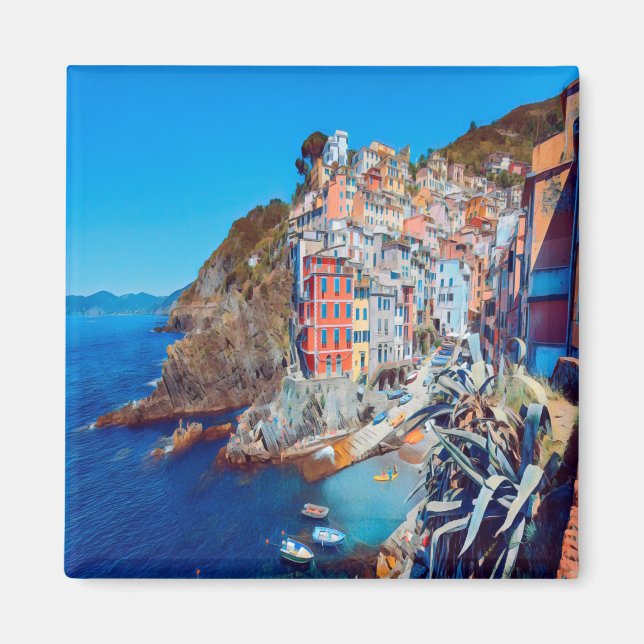 LGR035 RIOMAGGIORE, Cinque Terre, Italien, Kühlsch Magnet (Vorne)