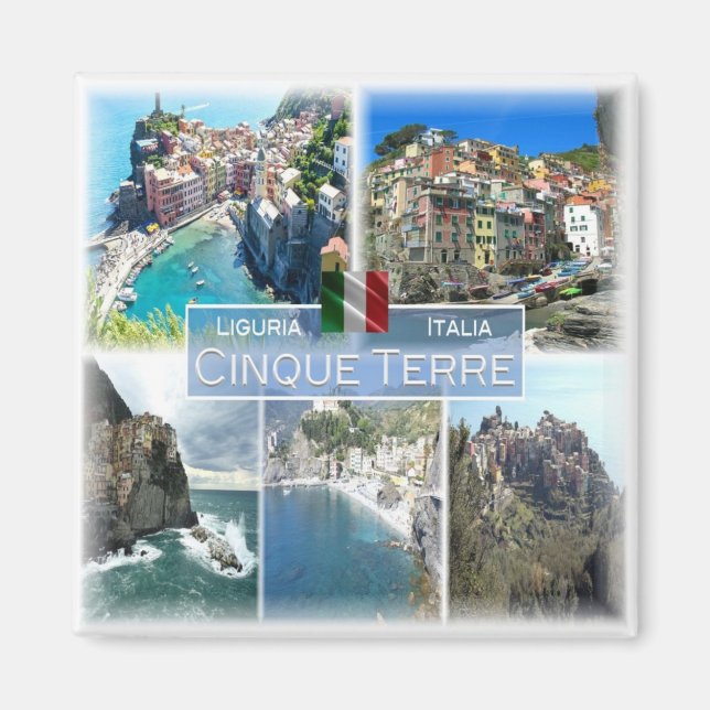 LGR040 CINQUE TERRE, Mosaik, Italien, Kühlschrank Magnet (Vorne)