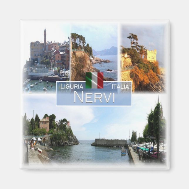 LGR042 NERVI, Mosaik, Ligurien, Italien, Kühlschra Magnet (Vorne)