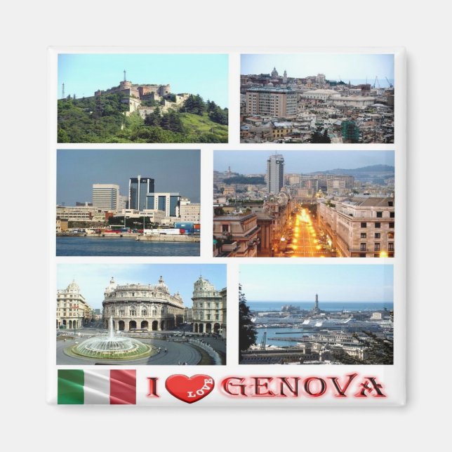 LGR145 GENOA I Liebe, Ligurien, Italien, Kühlschra Magnet (Vorne)