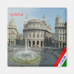 LGR157 GENOA Aussicht auf Piazza De Ferrari, Kühls Magnet