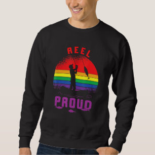 LGt Fischen Rollen stolz Gay Angler Retro Que Pri Sweatshirt