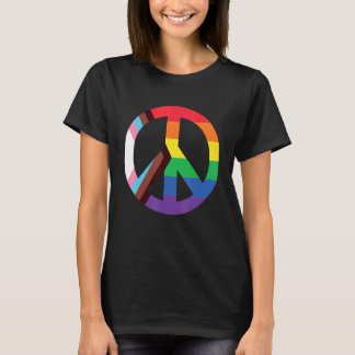 Lgtbiaq+ Flag für das Zeichen des Friedens T-Shirt