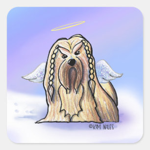 Lhasa Angel KiniArt Square Sticker