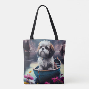 Lhasa Apso auf einem Paddel: Ein landschaftliches Tasche