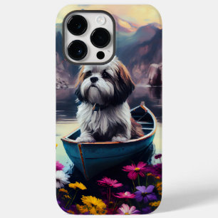 Lhasa Apso auf einem Paddle: Ein Landschaftliches  Case-Mate iPhone 14 Pro Max Hülle