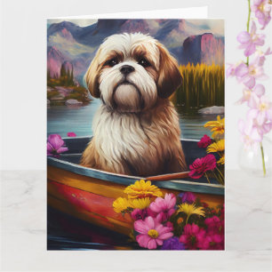 Lhasa Apso auf einem Paddle: Ein Landschaftliches  Karte