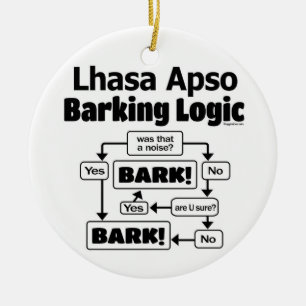Lhasa Apso Barking Logic Keramik Ornament