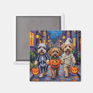 Lhasa Apso beim Trick-or-Treat in Halloween-Kostüm Magnet