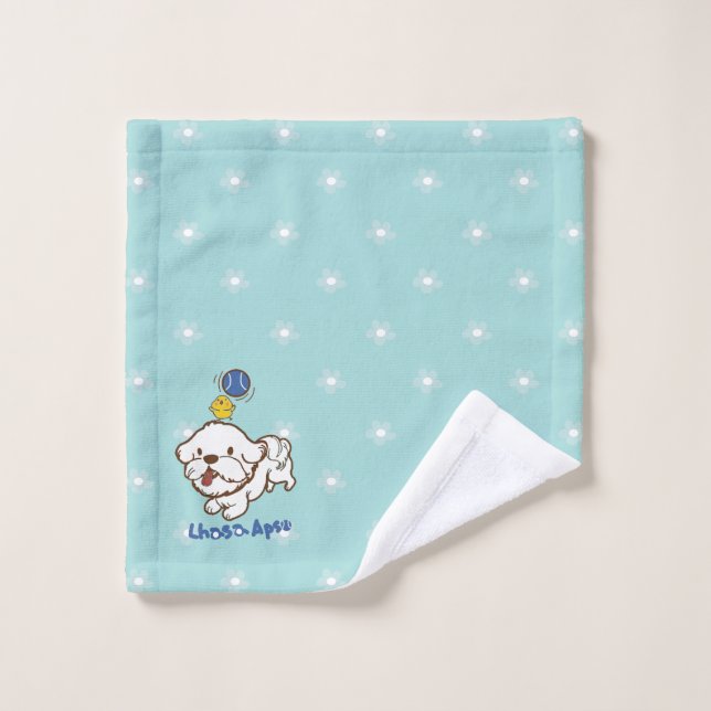 Lhasa apso bubu et petit poulet guagua (Gant de toilette)
