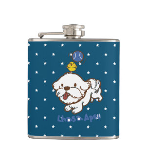 Lhasa apso bubu und kleine Hühnerguagua Flachmann