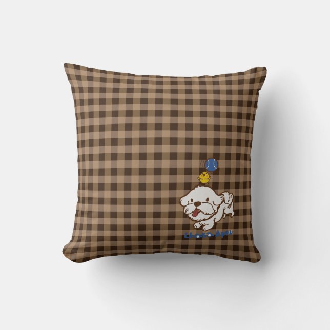 Lhasa apso bubu und kleine Hühnerguagua Kissen (Vorderseite)