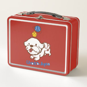 Lhasa apso bubu und kleine Hühnerguagua Metall Brotdose