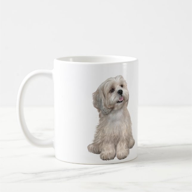 Lhasa Apso (C) - Hellgold Kaffeetasse (Links)