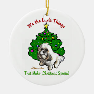 Lhasa Apso Christmas Keramikornament