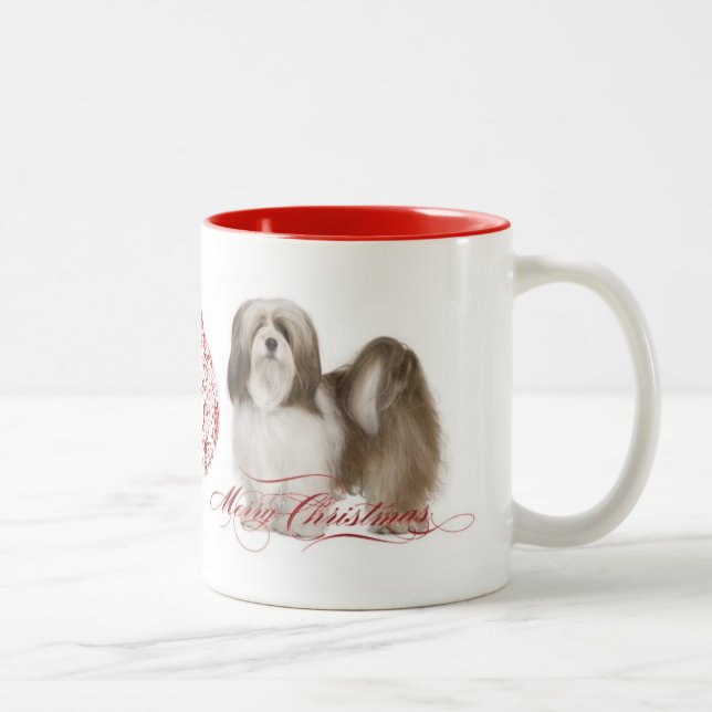 Lhasa Apso Christmas Mug (Droit)