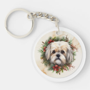Lhasa Apso Christmas Wreath Festive Pup