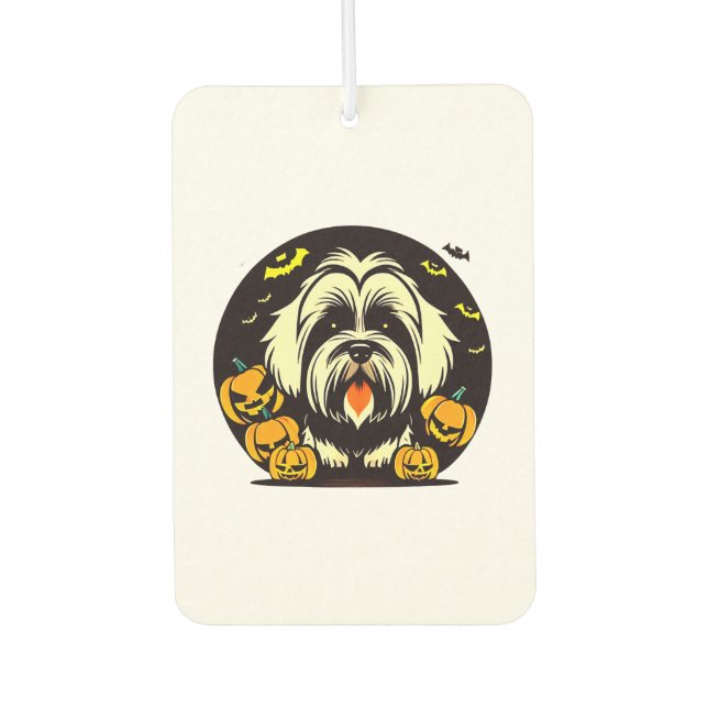 Lhasa Apso dog halloween Autolufterfrischer (Vorderseite)