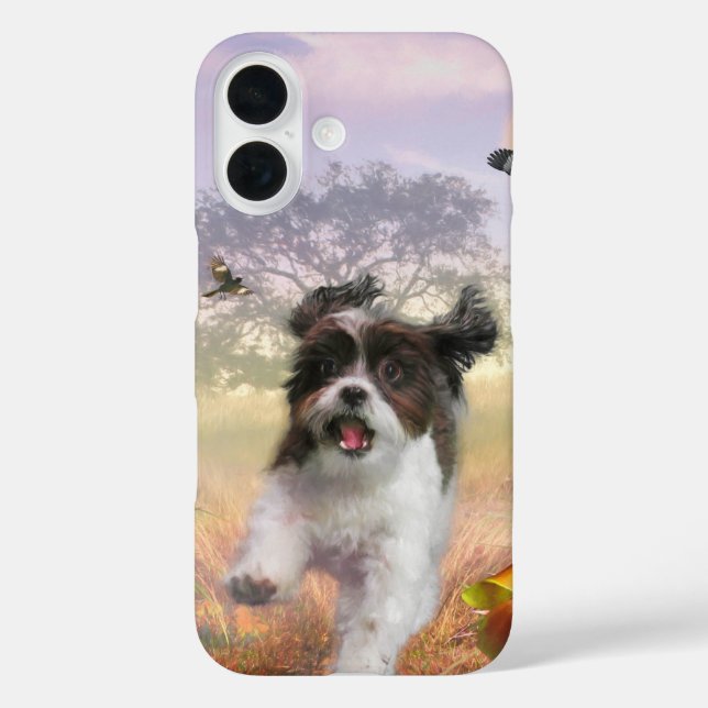 Lhasa Apso Dog High Schwanz Zuhause iPhone 16 Hülle (Rückseite)