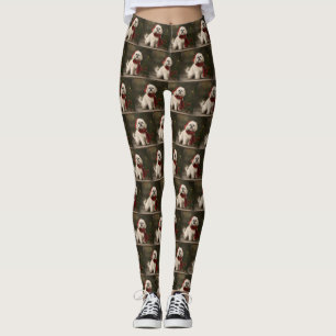 Lhasa Apso Dog in Schnee Weihnachten Leggings