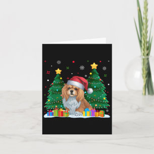 Lhasa Apso Dog Lovers Weihnachtsmannmütze Ugly Chr Karte
