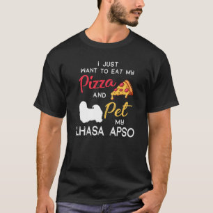 Lhasa Apso Dog Pizza Eigentümer Weihnachten Geburt T-Shirt