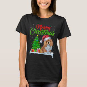 Lhasa Apso Dog Weihnachtsbaum Lichter Funny Xmas D T-Shirt
