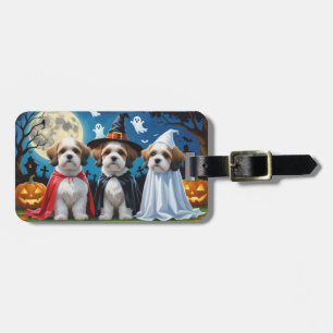 Lhasa Apso Dogs Pumpkin Halloween Funny Gepäckanhänger