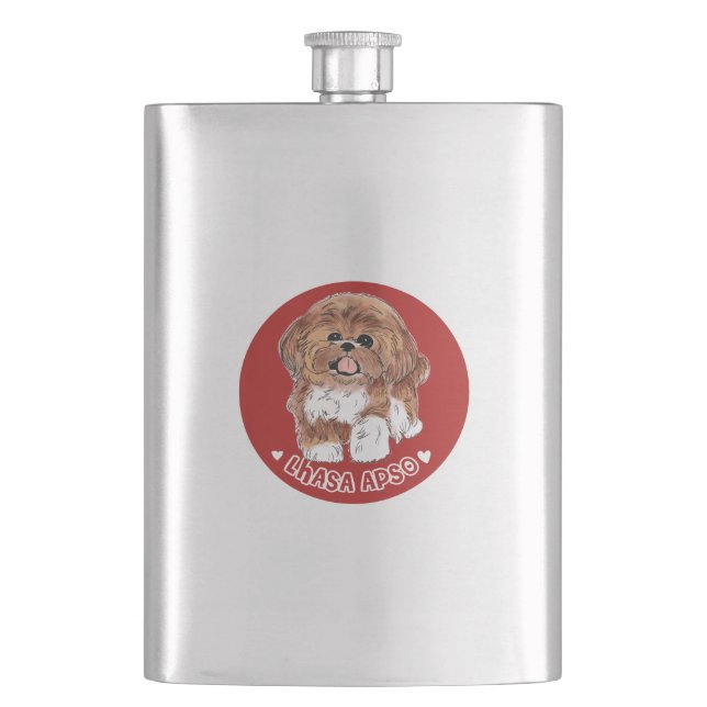 Lhasa Apso Flachmann (Vorderseite)