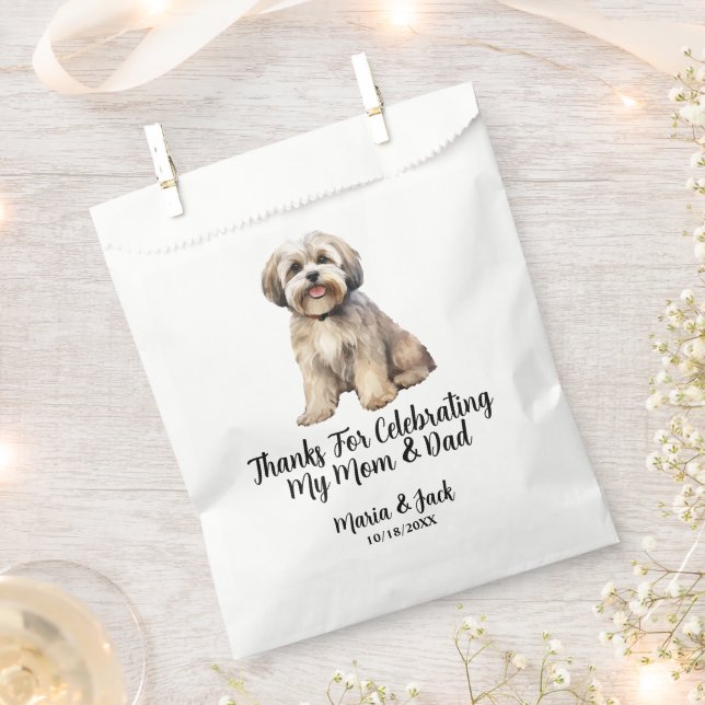 Lhasa Apso Full Color Pet Wedding Geschenktütchen (Ausgeschnitten)