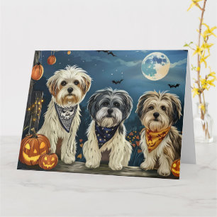 Lhasa Apso Halloween Spooky Karte