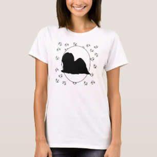 Lhasa Apso Herzen und Pawprints T-Shirt