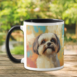 Lhasa Apso Hund Impressionistische Malerei Tasse