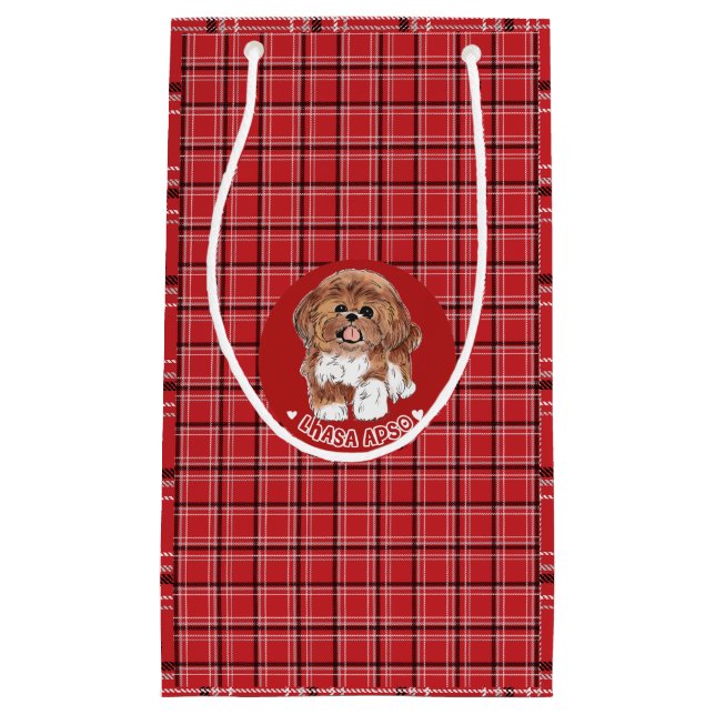 Lhasa Apso Hund Kleine Geschenktüte (Vorderseite)