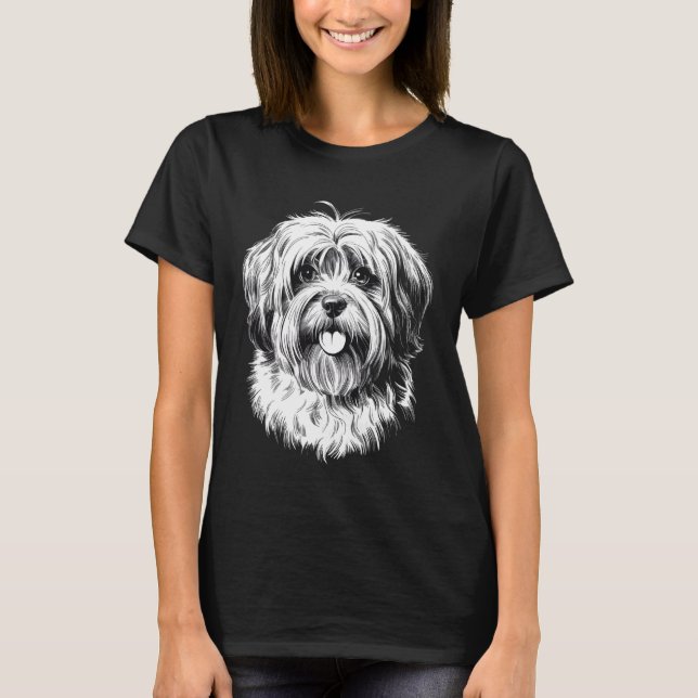 Lhasa-Apso-Hund T-Shirt (Vorderseite)