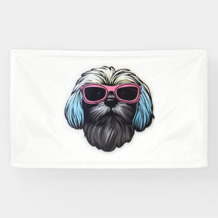 Lhasa Apso in Cooler Sonnenbrille Klassischer T - Banner